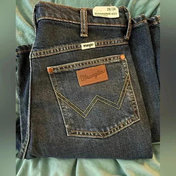 Brand new wrangler jeans dark wash high waisted flare bootcut style size 28x34! - Picture 7 of 11